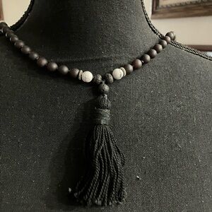 Elegant Black and Brown Beaded Necklace